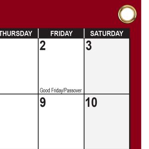 2021- 2022 Academic Planning Calendar 18" x 24" Maroon with grommets