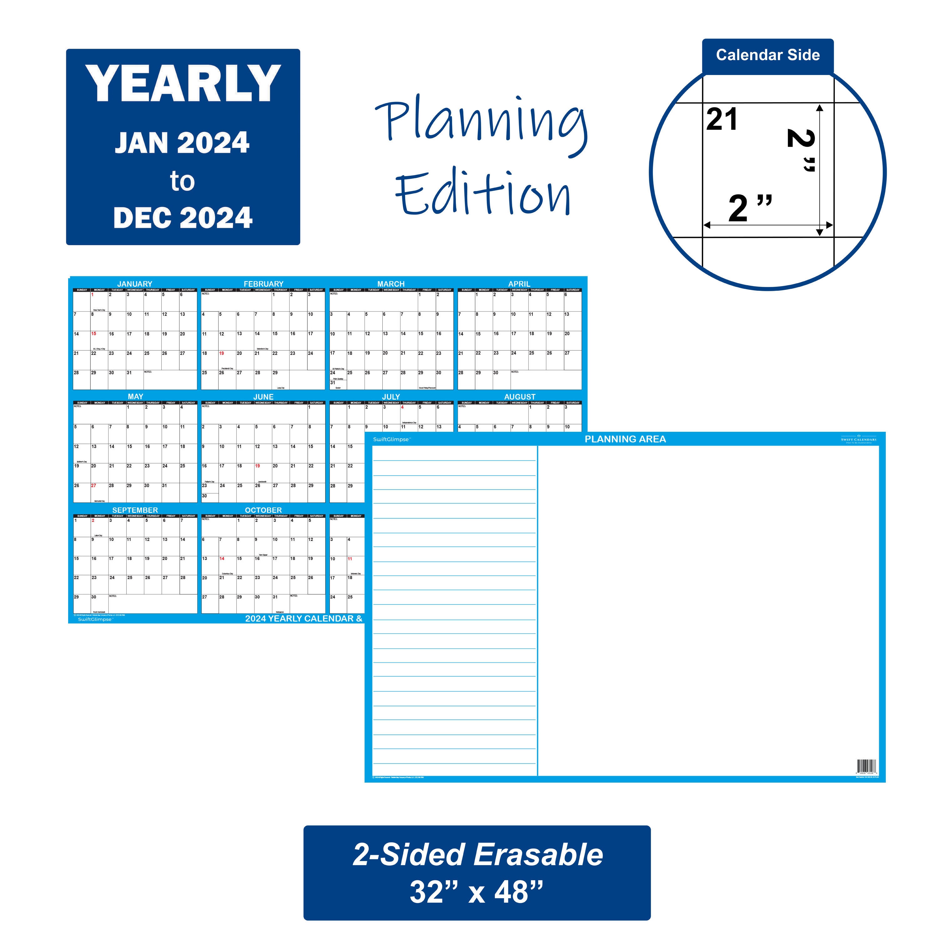 2024 Wall Calendar Planner, 2024 Wall Calendar, large wall calendar planner, 2024 calendar planner