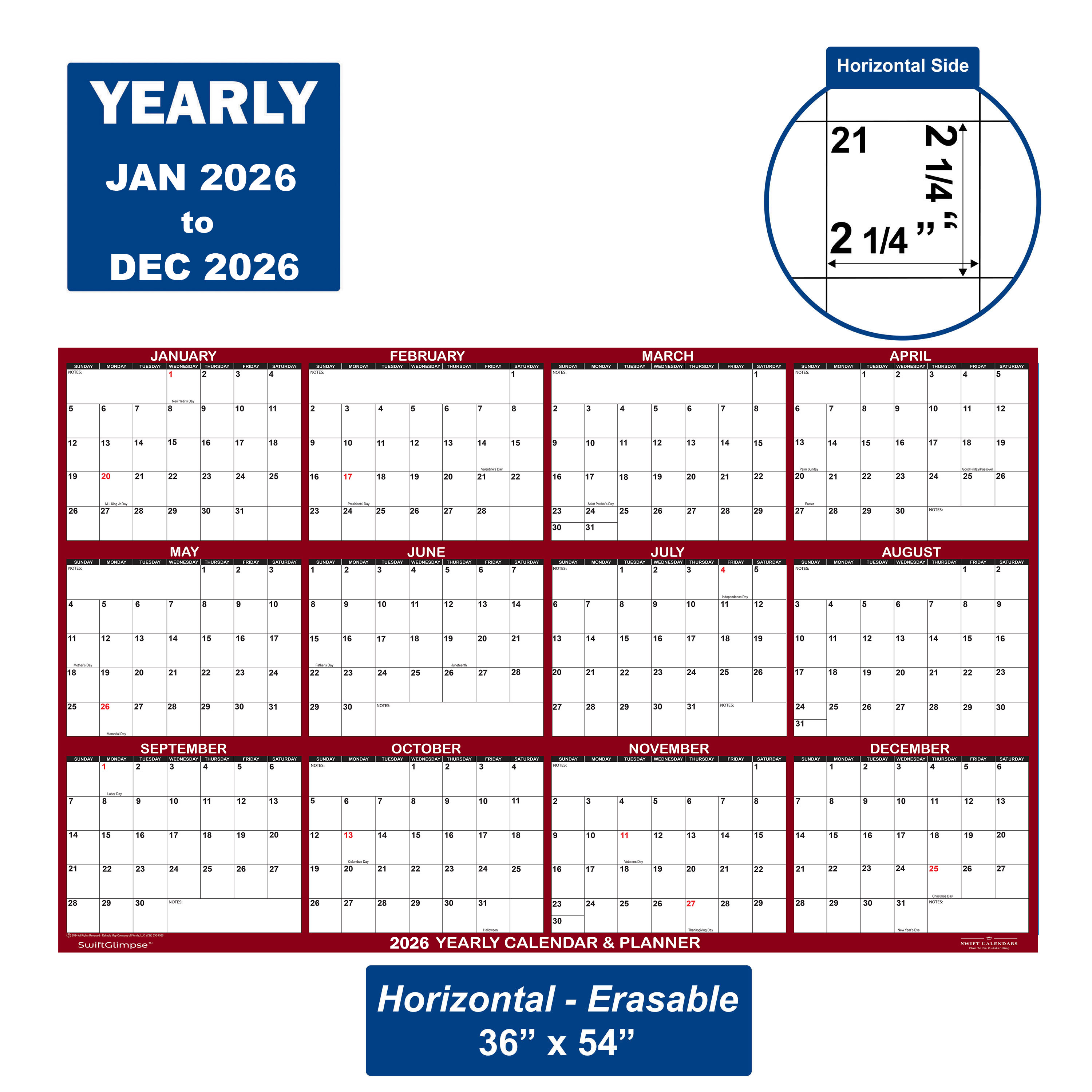 2026 Wall Calendar