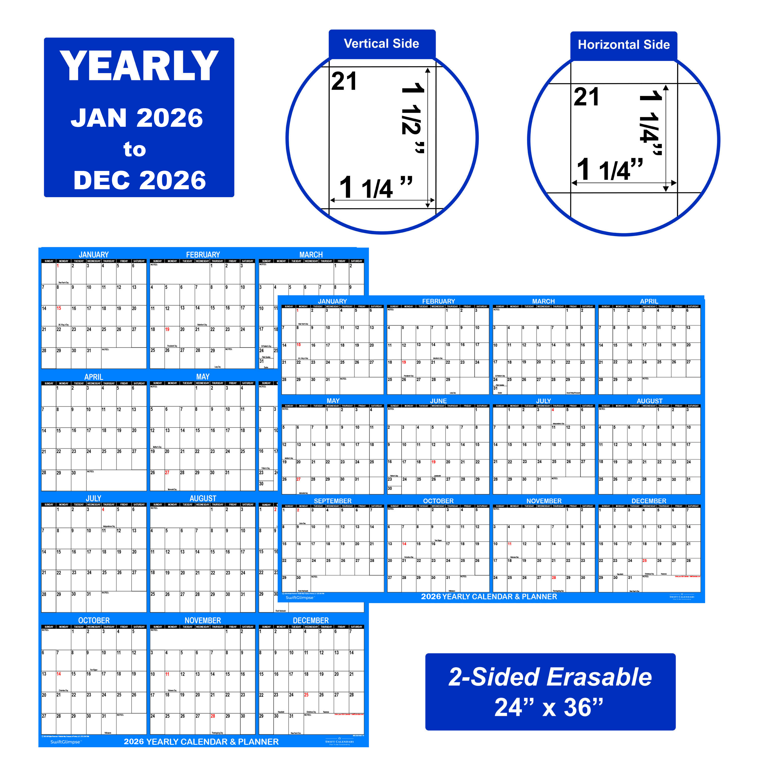 2026 Foldable Wall Calendar