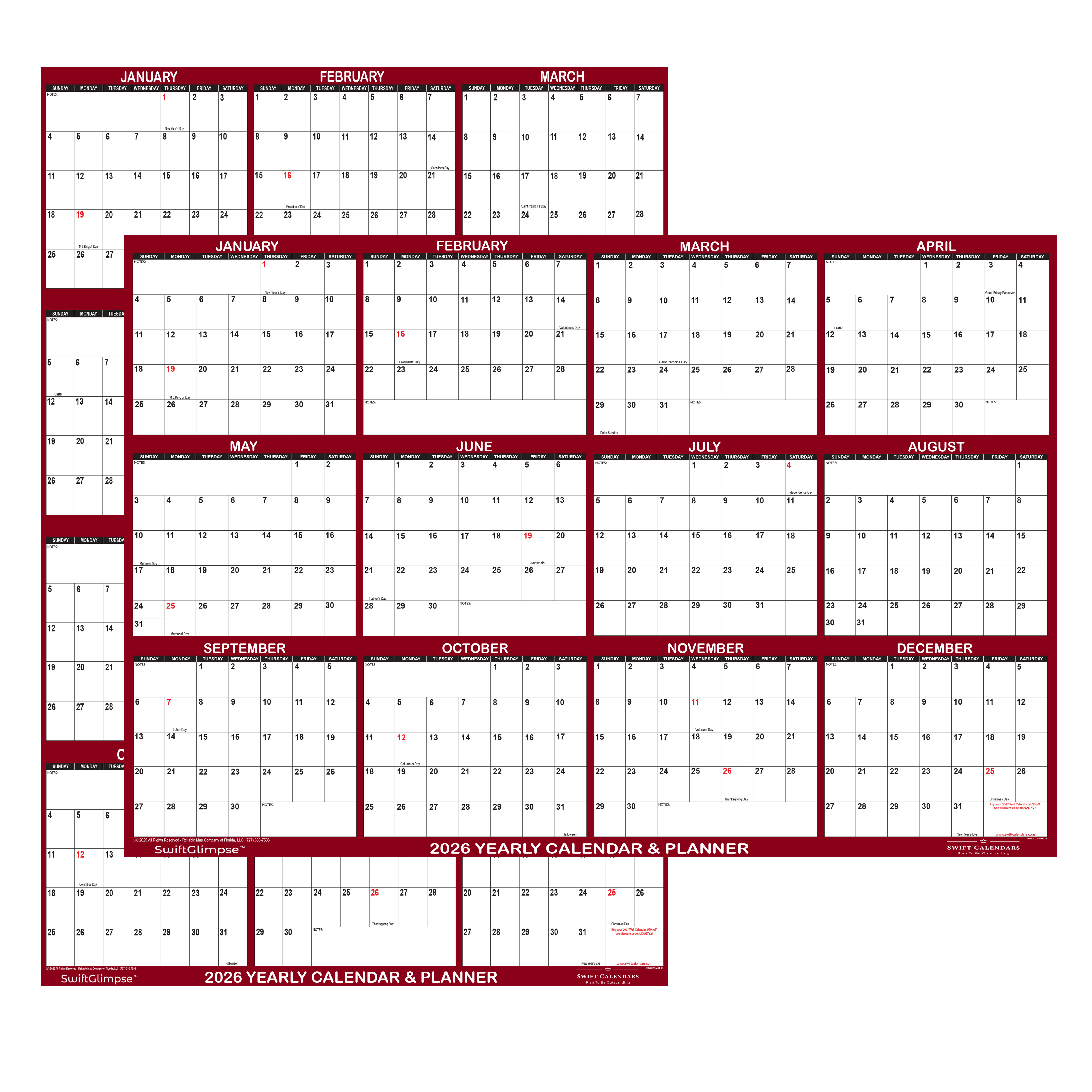 2026 wall calendar extra large